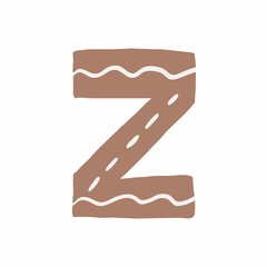 Vector Illustration of letter Z. Flat icon