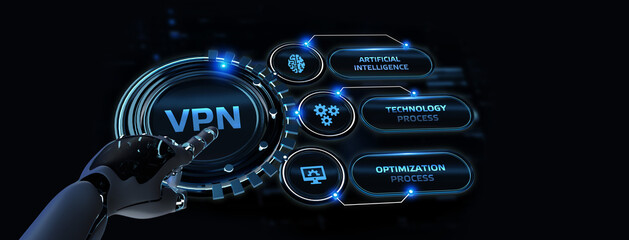 Business, Technology, Internet and network concept. VPN network security internet privacy encryption concept.3d illustration