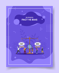 fact vs bias business concept for template of banners, flyer, books, and magazine cover - obrazy, fototapety, plakaty