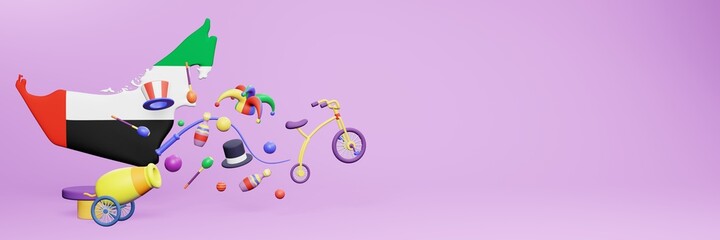 3d rendering of festivals and circus entertainment in United Arab Emirates for social media