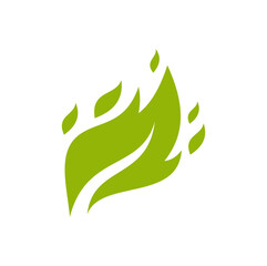Nature green leaf modern logo concept design