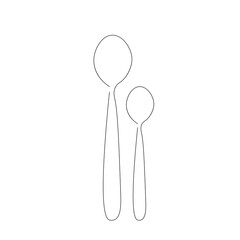 Spoons line drawing vector illustration