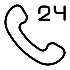 Fototapeta premium 24 hours support line icon