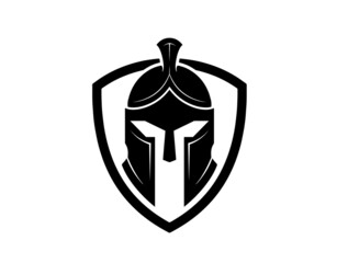 ancient warrior helmet logo vector