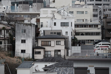 三分坂から望む東京、赤坂7丁目の街の風景