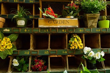 Potted plants shelf garden