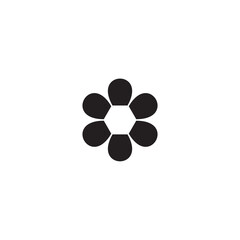 Fototapeta na wymiar flower. hexagon invisible simple symbol logo vector
