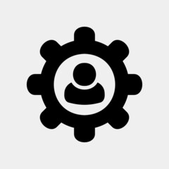 Settings icon in solid style about social media, use for website mobile app presentation