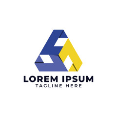 geometric monogram modern logo mark vector template