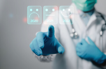 Doctors or scientists survey the satisfaction of the patient prevention management system and...