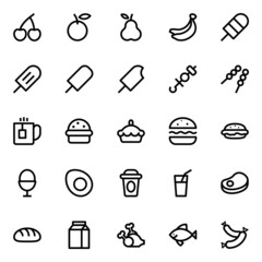 Outline icons for food.