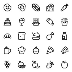 Outline icons for food.