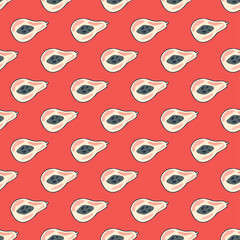 Pears of seamless pattern. Hand drawn background fruit.