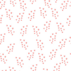 Seamless pattern with hand drawing lily of the valley on white background. Vector floral template in doodle style. Gentle summer botanical texture.
