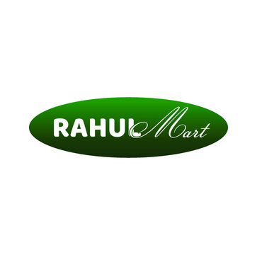 Rahul mart green logo. Rahul grocery shop logo.
