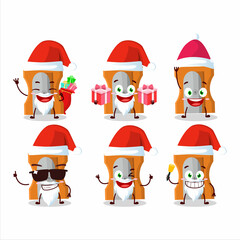 Santa Claus emoticons with orange pencil sharpener cartoon character