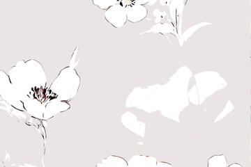 Abstract beautiful flowers and leaves illustration