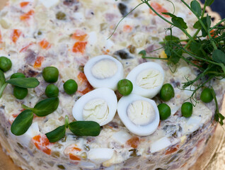 a traditional Russian olivier salad