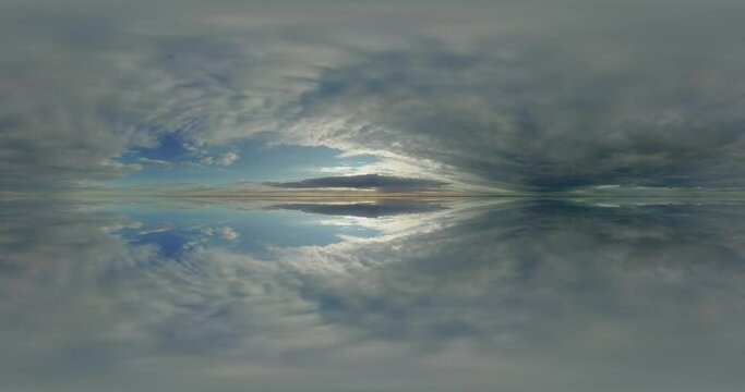 sky 360 equirectangular hdr spherical mirror, panoramic clouds environment map landscape projection. High quality 4k footage