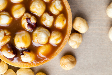 delicious salted caramel cake with hazelnuts