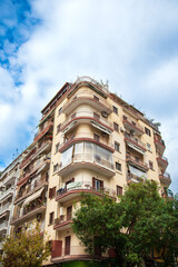 Street view of Modern architecture in Thessaloniki city, Greece