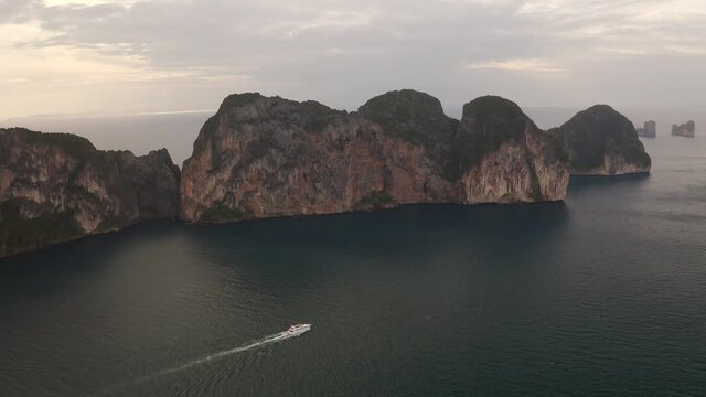 Aerial view of famous Phi Phi island in southern Thailand 