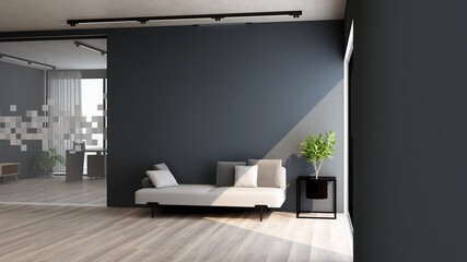 modern office lobby waiting room for company logo mockup