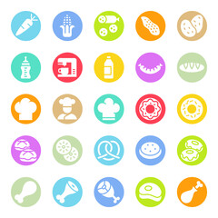 Circle color glyph icons for food.