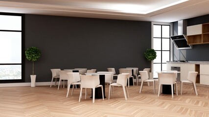 office pantry area 3d render interior design
