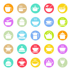 Circle color glyph icons for food.
