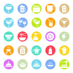Circle color glyph icons for food.