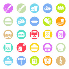 Circle color glyph icons for food.
