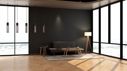 office wooden lobby waiting room for company wall logo mockup