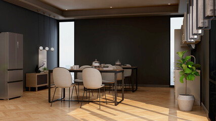 office pantry area 3d render interior design
