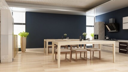 office pantry area 3d render interior design