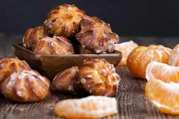 delicious choux pastry with powdered sugar