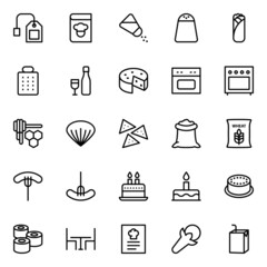 Outline icons for food.