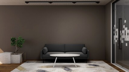 office wooden lobby waiting room for company wall logo mockup