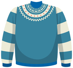 Christmas sweater in cartoon style isolated