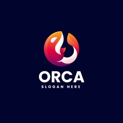 Vector Logo Illustration Orca Gradient Colorful Style. © Artnivora