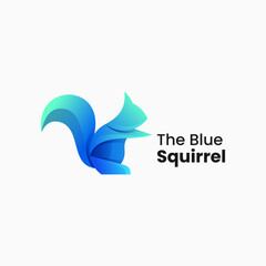 Vector Logo Illustration Squirrel Gradient Colorful Style.