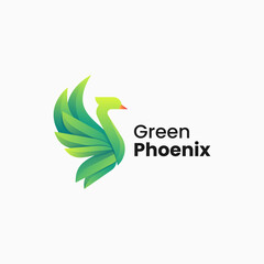 Vector Logo Illustration Phoenix Gradient Colorful Style.