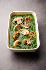 Palak Mushroom is an Indian curry dish