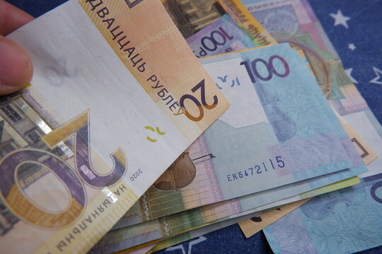 Belarus rubles in different denomination