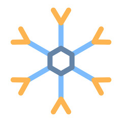 snowflake colored line icon