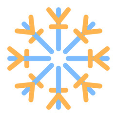 snowflake colored line icon