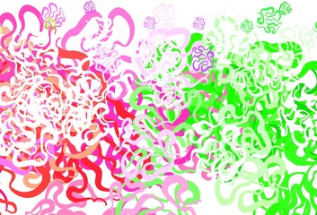 Light Pink, Green vector pattern with random forms.