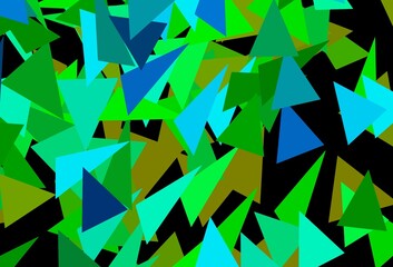 Dark Blue, Green vector background with polygonal style.