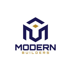 Building M letter logo vector, Suitable for architecture, construction, Real Estate and Mortgage.