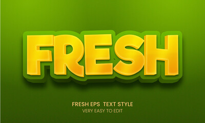 Fototapeta premium Fresh Yellow Green Bold Text Effect, nature font effect vector illustration